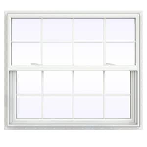 41.5 in. x 35.5 in. V-2500 Series White Vinyl Single Hung Window with Colonial Grids/Grilles