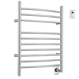 Comfort 10S 10-Bar Hardwired Electric Towel Warmer with Wall Timer in Brushed Stainless Steel
