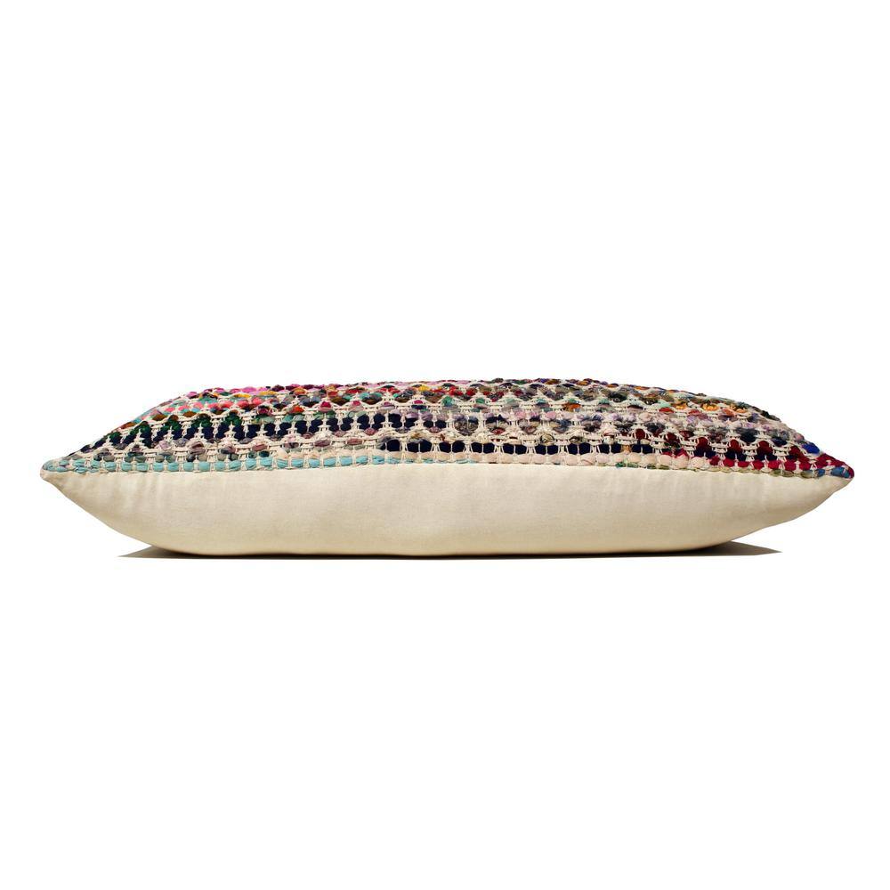 Boho Geometric Multicolored Rectangular Throw Pillow, 14" x 36"