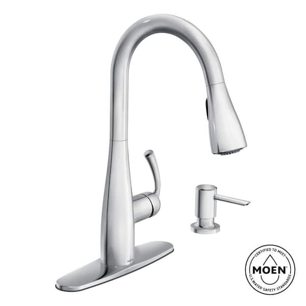 MOEN Essie Single-Handle Pull-Down Sprayer Kitchen Faucet with Reflex and Power Clean in Chrome