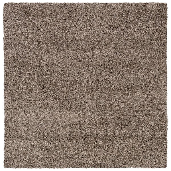 Evolution Shag Brown 7 ft. x 7 ft. Square Solid Area Rug