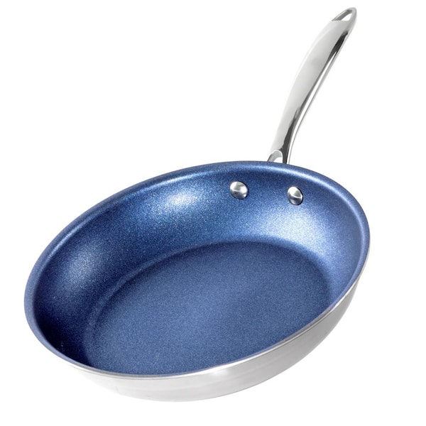 Metafoor Barmhartig seksueel GRANITESTONE Classic Blue 10 in. Stainless Steel Tri-Ply Base Premium  Nonstick Chef's Quality Frying Pan 7783 - The Home Depot