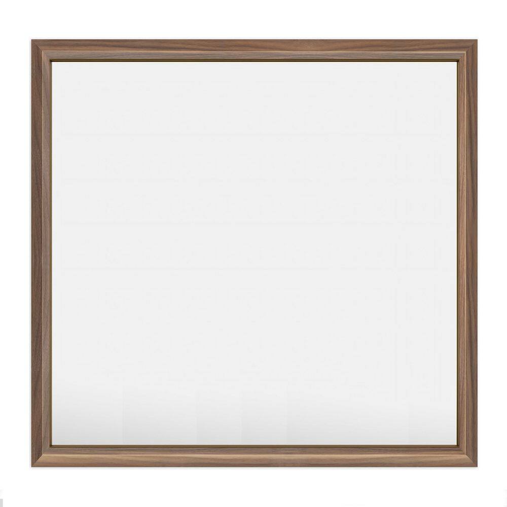40 in. W x 38 in. H Rectangular Aluminum Alloy Framed and Tempered Glass Wall Bathroom Vanity Mirror in Dark Brown Wood price history on PriceWatchPro