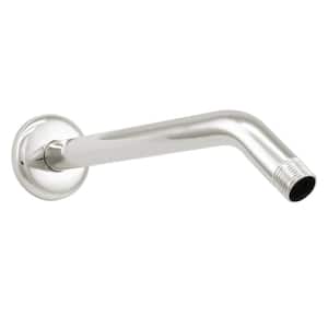 1/2 in. IPS x 10 in. Round Wall Mount Shower Arm with Sure Grip Flange, Polished Nickel