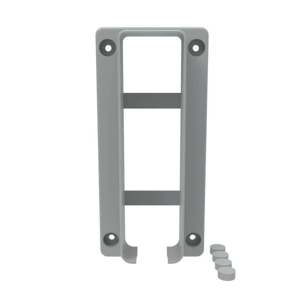Gray Vinyl Fence Bracket Set for Posts, 8-Inches