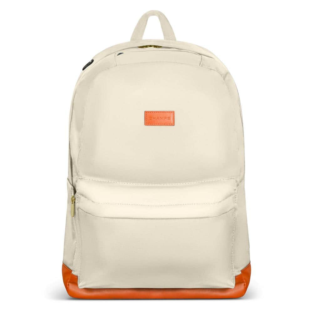 CHAMPS The Everyday Backpack 19 in. Ivory USB Charging Backpack BP 800 IVORY The Home Depot