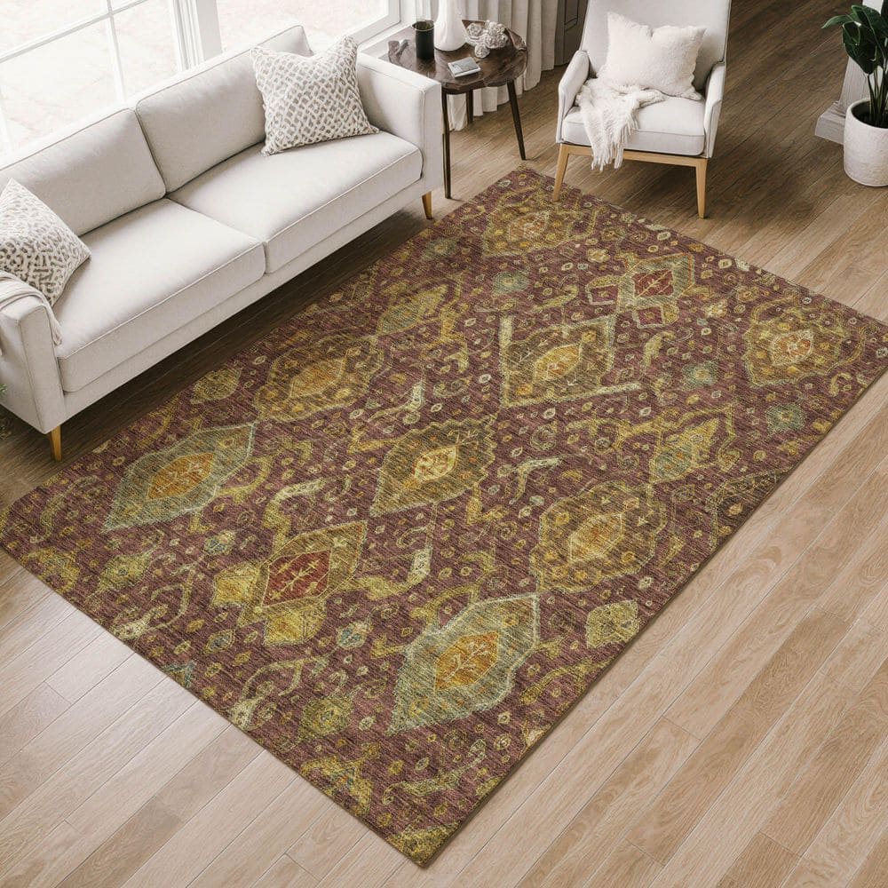 Chantille Machine Washable Indoor/Outdoor Abstract ACN2306 Burgundy 3 ft. x 4 ft. Area Rug price history on PriceWatchPro