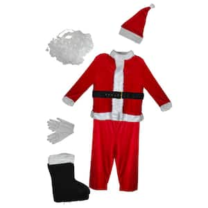 40 in. Red and White Traditional Santa Claus Men's Christmas Costume Set - Plus Size