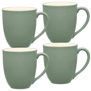 Colorwave Green 12 fl. oz. (Green) Stoneware Mugs, (Set of 4)