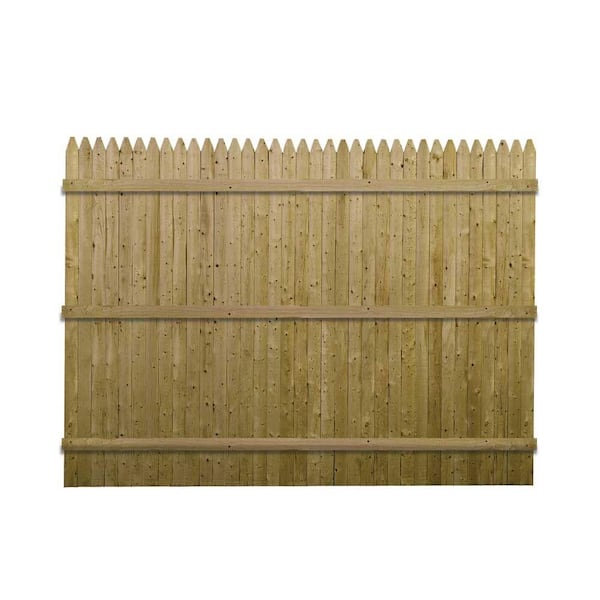 Barrette 6 ft. H x 8 ft. W Privacy Pressure-Treated Spruce Pine Wood Fir 3/4 in. x 3 in. Flat Wood Fence Panel