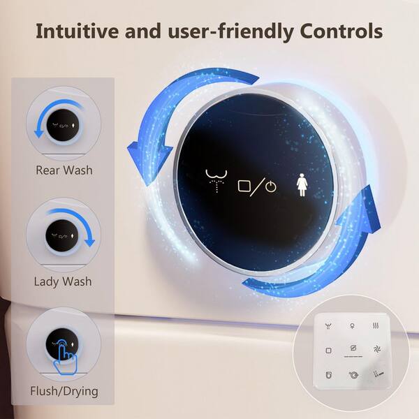 CASAINC Electric Smart Bidet Toilet with Auto Flushing and Antibacterial Seat