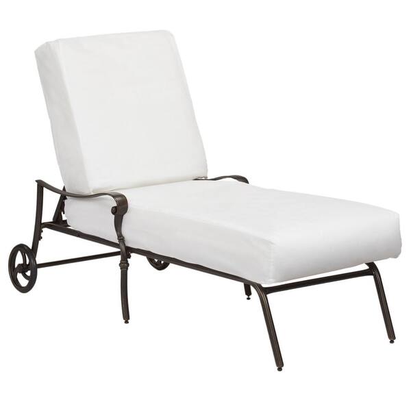 Hampton Bay - Edington Cast Back Adjustable Patio Chaise Lounge with Cushions Included, Choose Your Own Color