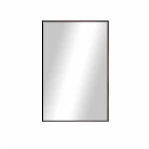 24 in. W x 30 in. H Framed Rectangular Beveled Edge Bathroom Vanity Mirror in Bronze