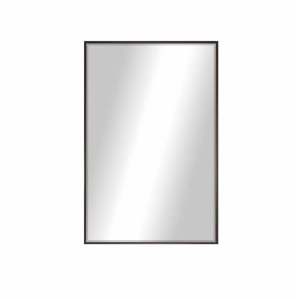 Unbranded 24 in. W x 30 in. H Framed Rectangular Beveled Edge Bathroom Vanity Mirror in Bronze