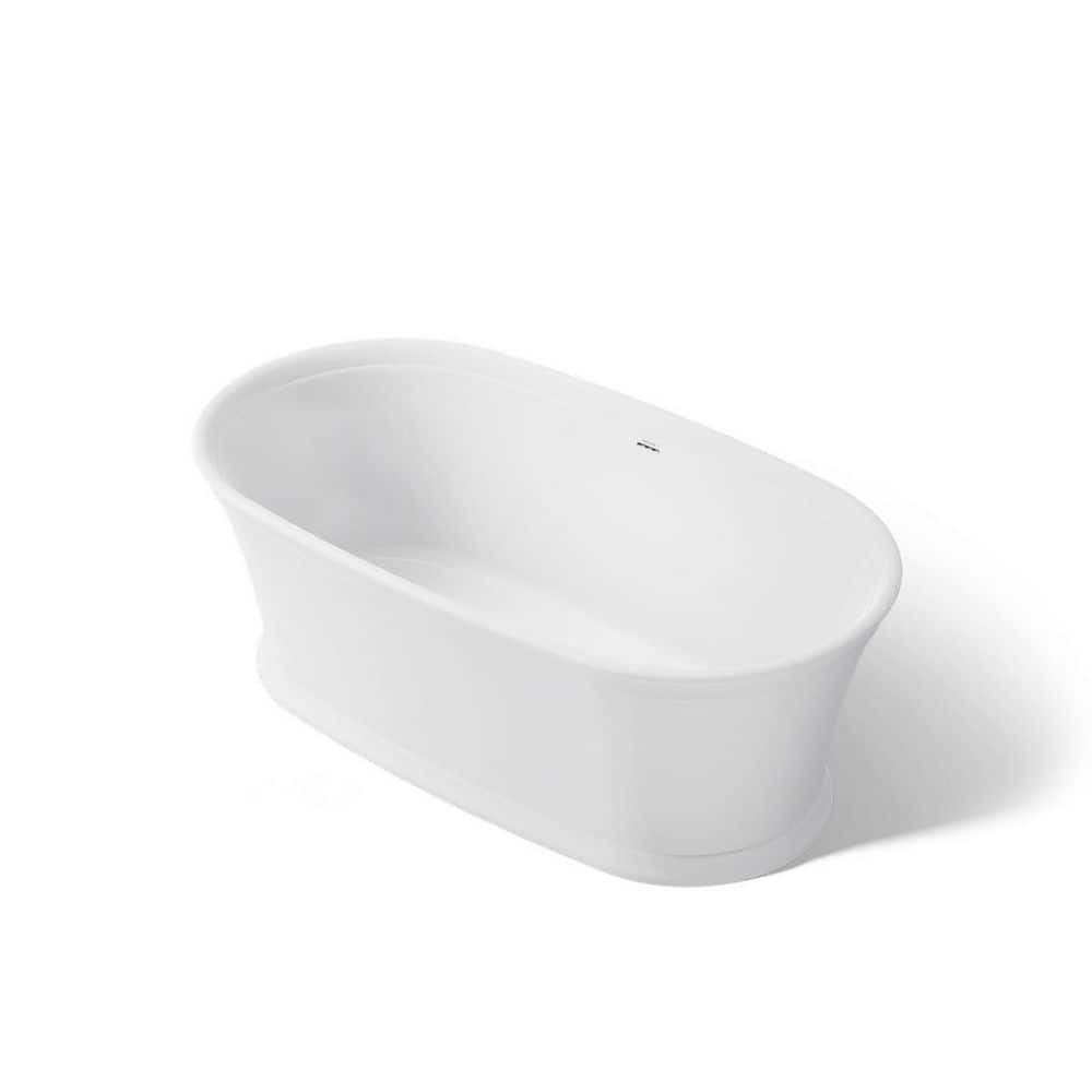 KOHLER Memoirs 66 in. Resin Freestanding Flatbottom Bathtub in