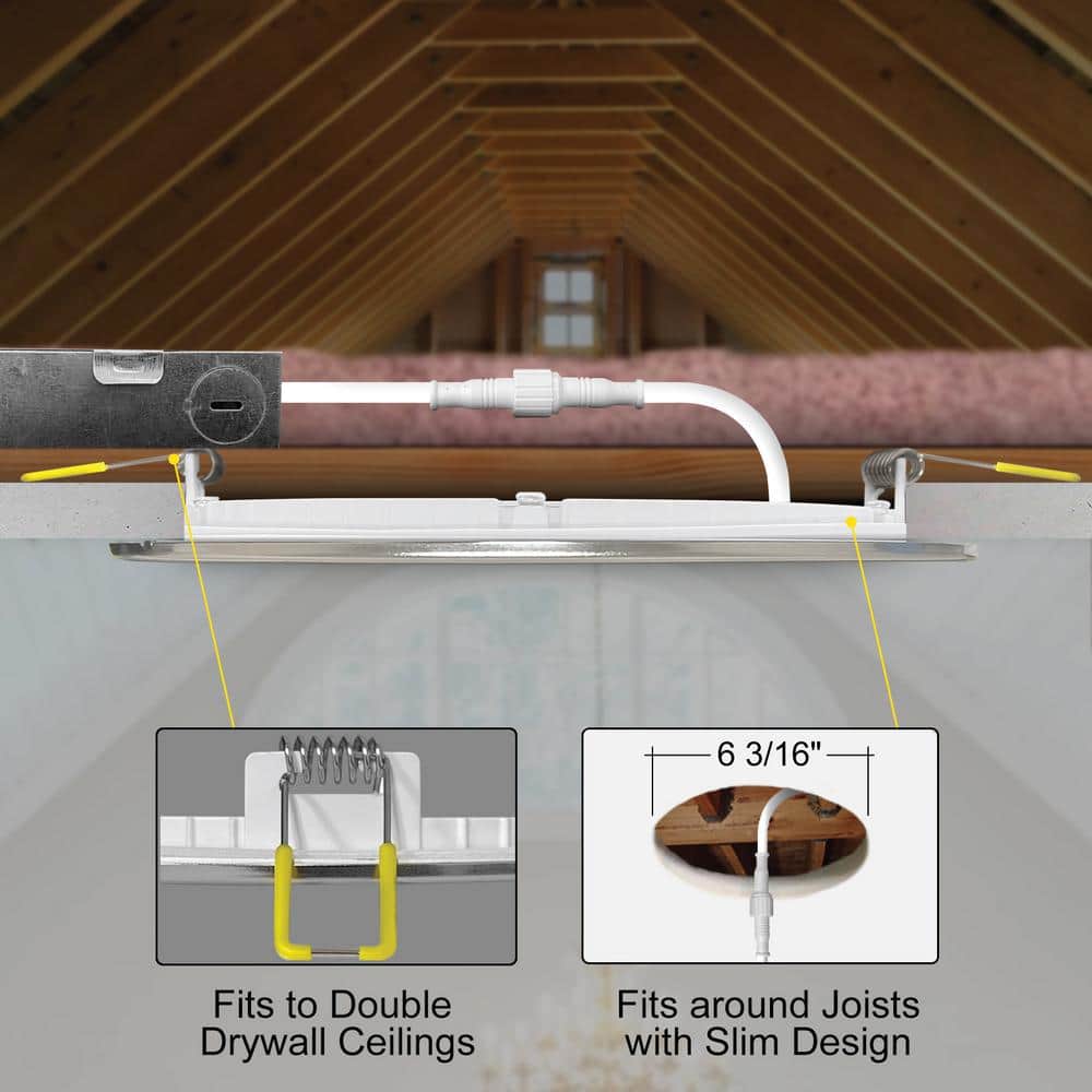 NuWatt Brushed Nickel 6" LED Canless Recessed Downlight Kit - Energy Star