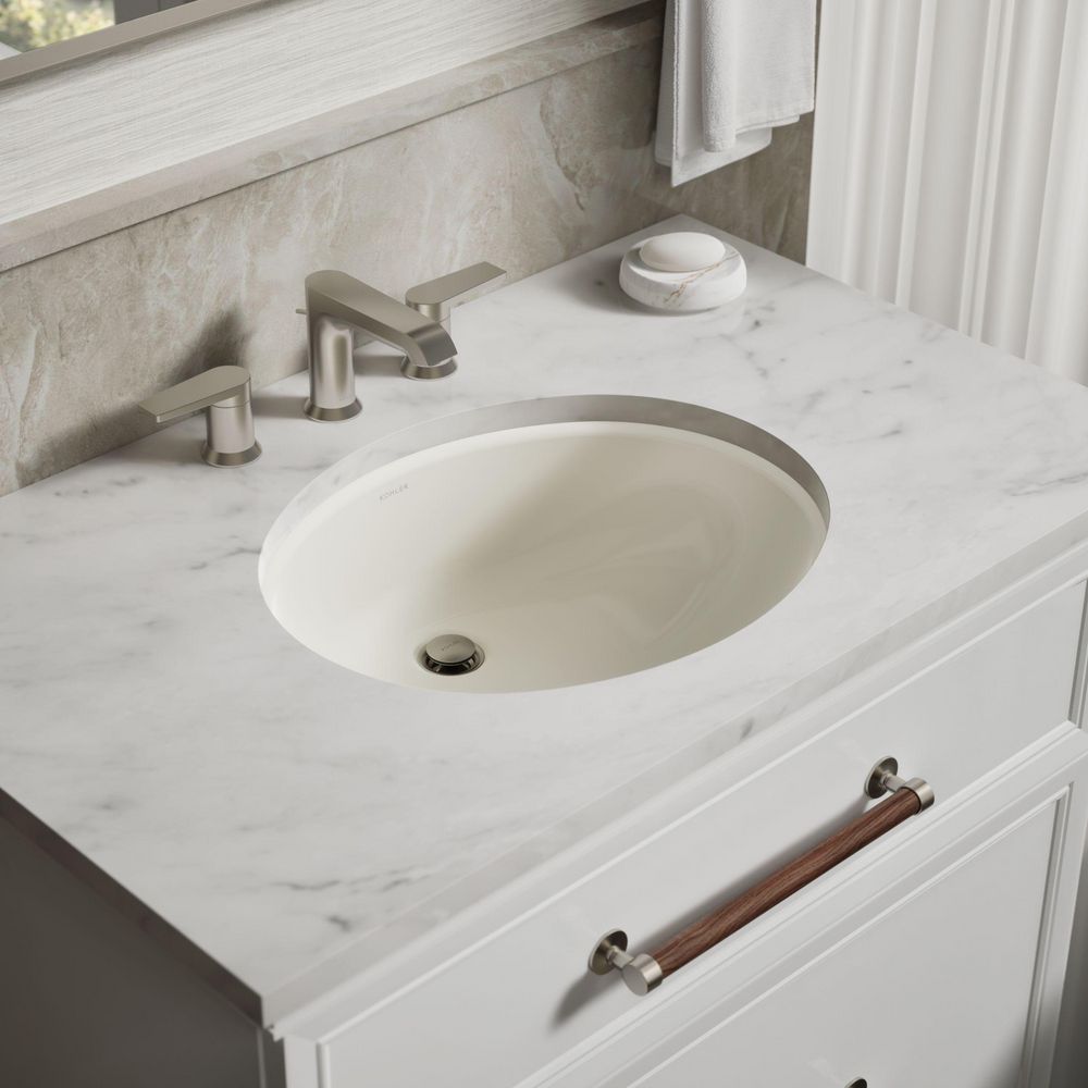 Caxton 19-1/4 in. Oval Vitreous China Undermount Bathroom Sink in Biscuit
