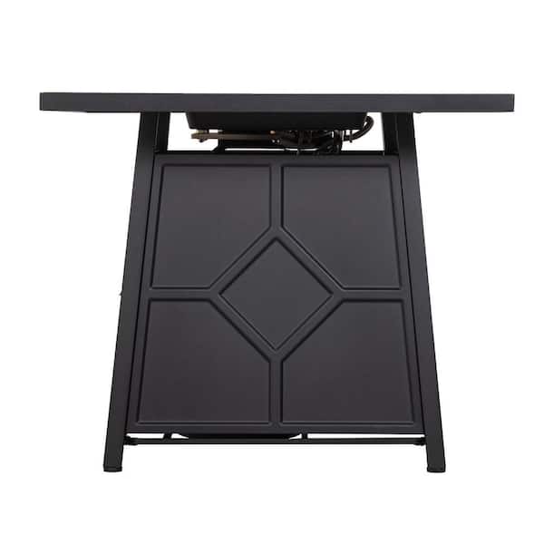 Staykiwi 28 in. W x 28 in. D x 25 in. H Square Steel Propane Gas Burning Outdoor Fire Pits in Black