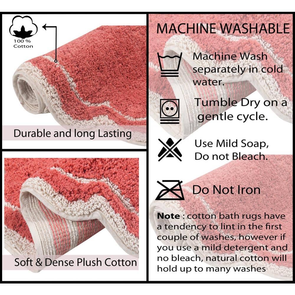 Allure Coral 20" Cotton Tufted Plush Bath Rug