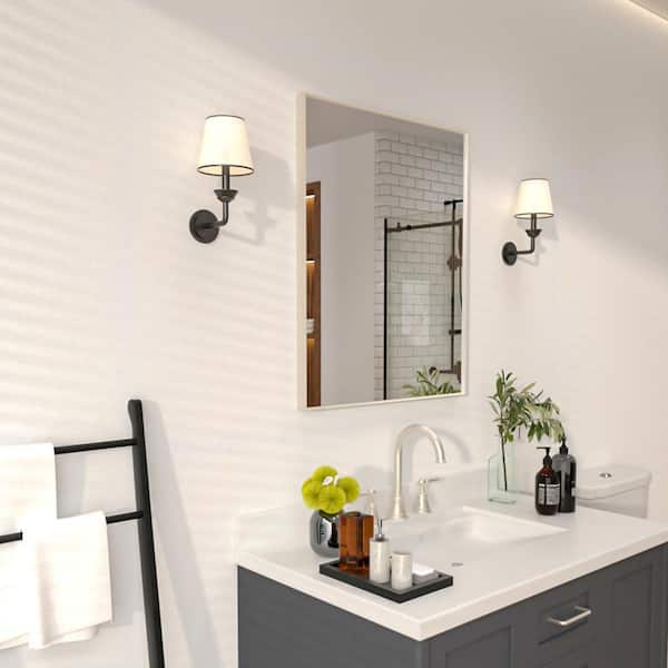 Aura 24 in. W. x 30 in. H Rectangular Framed Wall Bathroom Vanity Mirror in Brushed Nickel