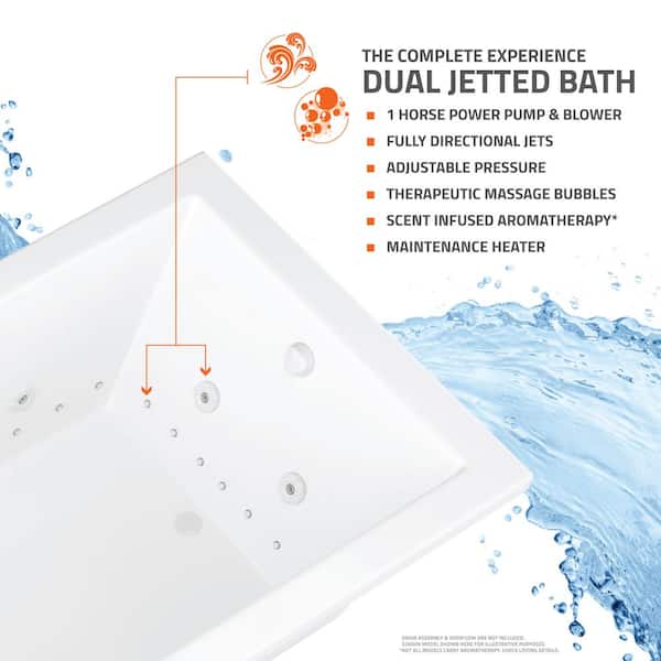 Sapphire 5 ft. Rectangular Drop-in Whirlpool and Air Bath Tub in White Sapphire 5 ft. Rectangular Drop-in Whirlpool and Air Bath Tub in White