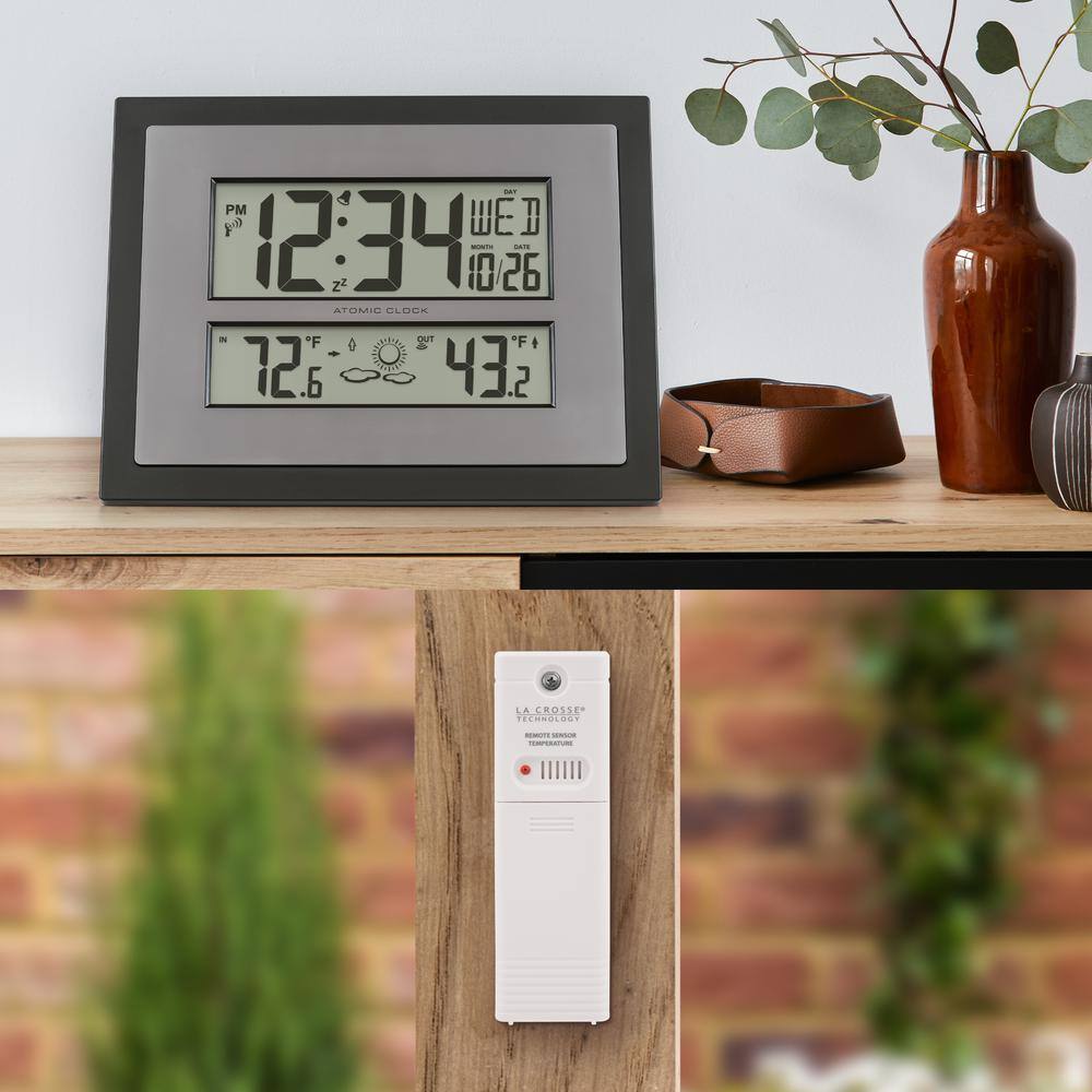 Black Atomic Digital Wall Clock with Large Display