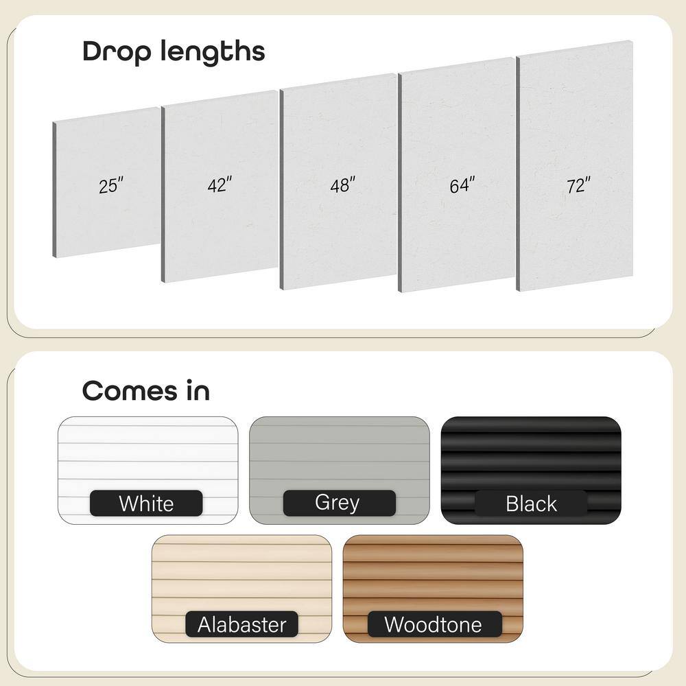 Black Cordless Vinyl Light Filtering Mini Blind, 64" L x 34" W