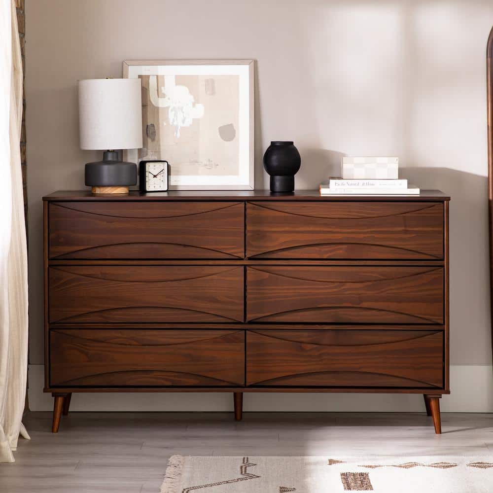 beckford walnut brown finish 6 drawer wood dresser Maya Luna Luxury Malaysia Butterfly Abaya