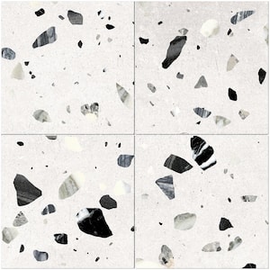 Terrazo Bianco White 8.03 in. x 8.03 in. Matte Porcelain Floor and Wall Tile (11.19 sq. ft./Case)