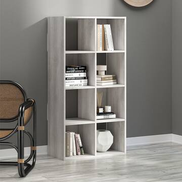 ClosetMaid 57.95 in. H x 29.84 in. W x 13.50 in. D Bleach Walnut Wood Large 8- Cube Organizer 4584