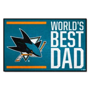 San Jose Sharks World's Best Dad Teal 1.5 ft. x 2.5 ft. Starter Area Rug