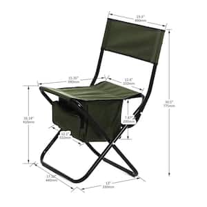Folding Outdoor Seat, Steel Tube Material Portable Chair with Storage Bag, Green (4-Piece Set)