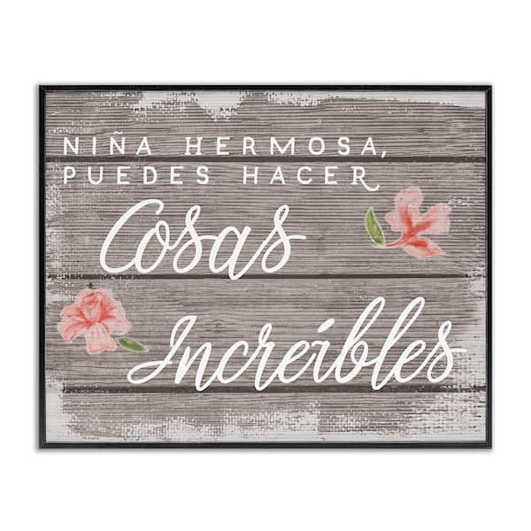 Stupell Industries Little Girl Amazing Things by Lil' Rue Black Framed Typography Giclee Art Print 16 in. x 20 in.