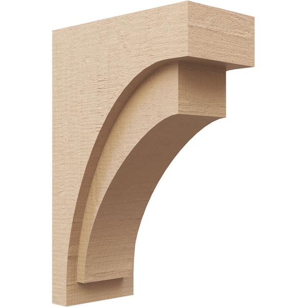 Ekena Millwork 7-in. x 14-in. x 21-in. Series 2 Classic Rivera Rough Cedar Woodgrain Timberthane Polyurethane Corbel, Primed Tan