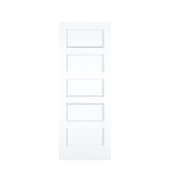 JELD-WEN 30 in. x 80 in. Rockport White Painted Smooth Molded