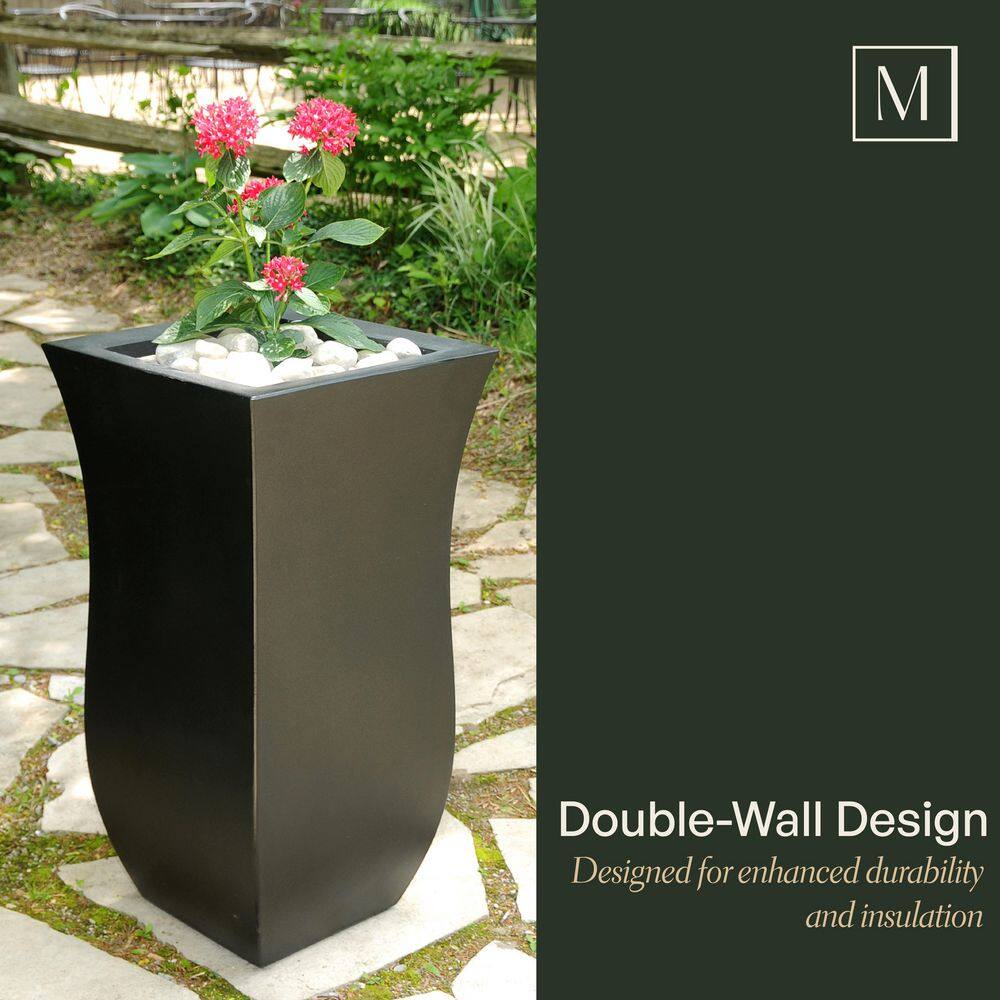 Valencia Neptune Blue Tulip-Shaped Tall Polyethylene Planter