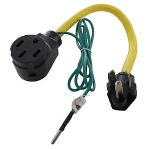 1.5 ft. 3-Prong 30 Amp Dryer Outlet to 14-50R EV/ RV 50 Amp 125-Volt/250-Volt Connector