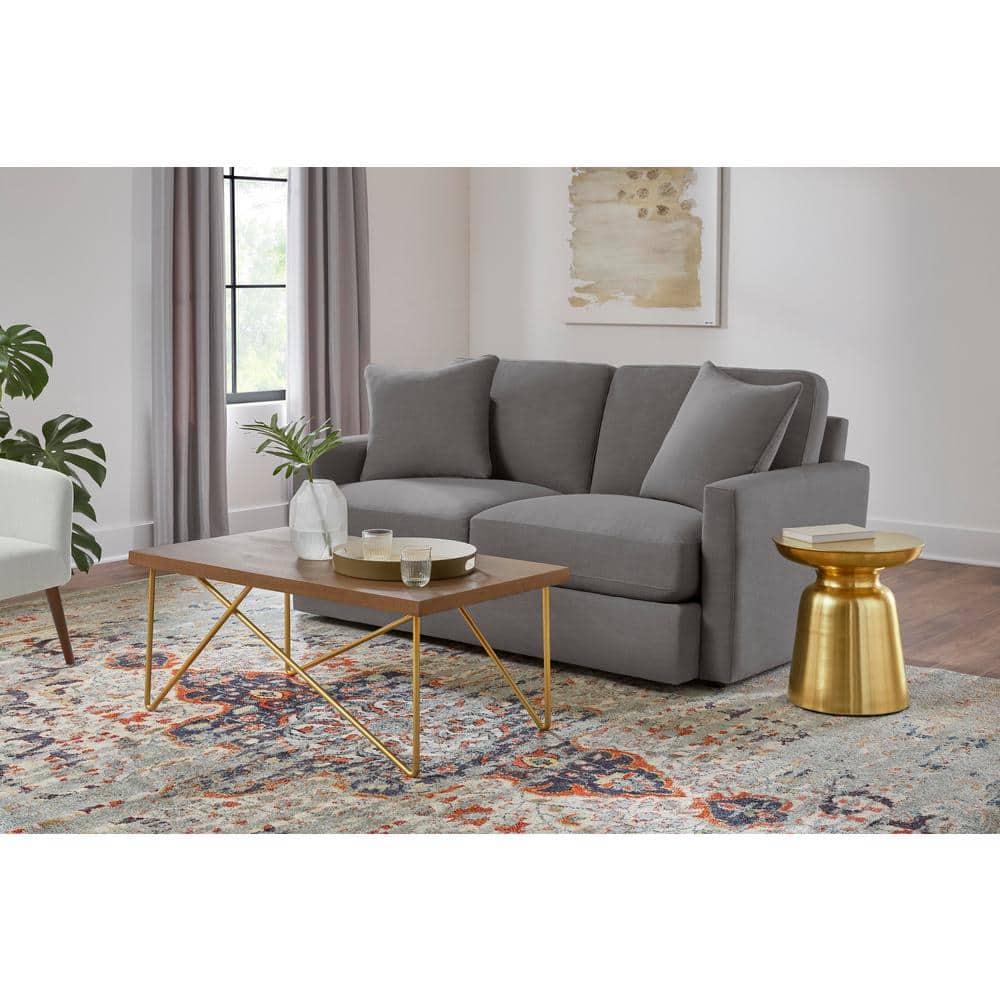 Round Gold Metal Accent End Table for Living Room