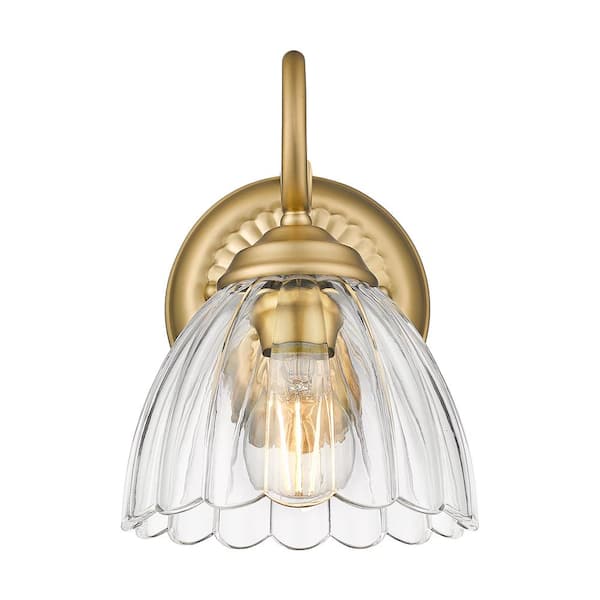 Audra 1-Light Wall Sconce in Brushed Champagne Bronze with Clear Glass