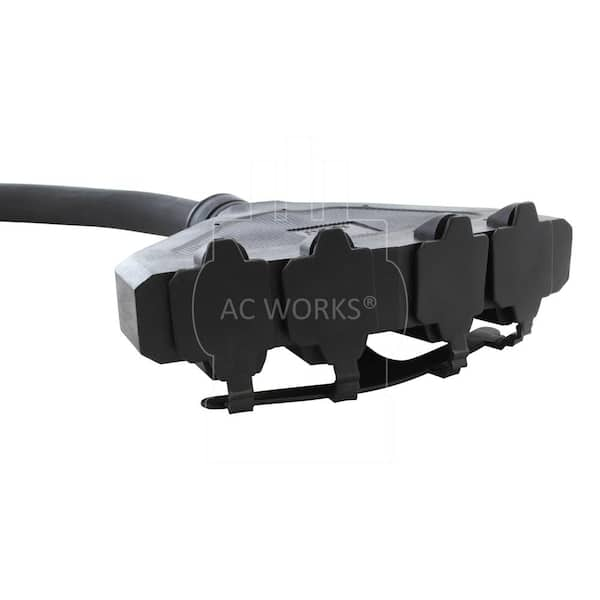 AC Works 10 ft. L14-30 30 Amp 10/4 Chainable PDU Extension Cord with 20 Amp Household GFCI Outlets