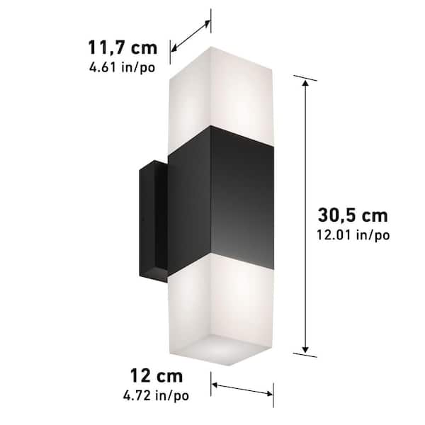 Artika Lenox Black Modern 3 CCT Integrated LED Exterior Hardwired