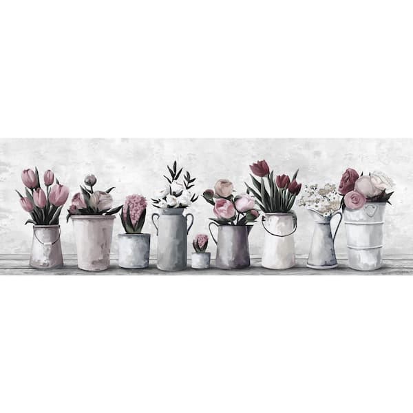Unbranded "Fresh Cut Flowers" by Parvez Taj Unframed Canvas Nature Art Print 10 in. x 30 in.