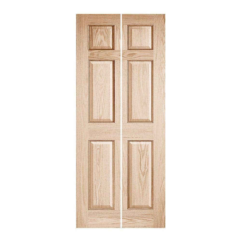 Pacific Mills Woodgrain 3Panel Solid Core Oak Wood Interior Closet Bi