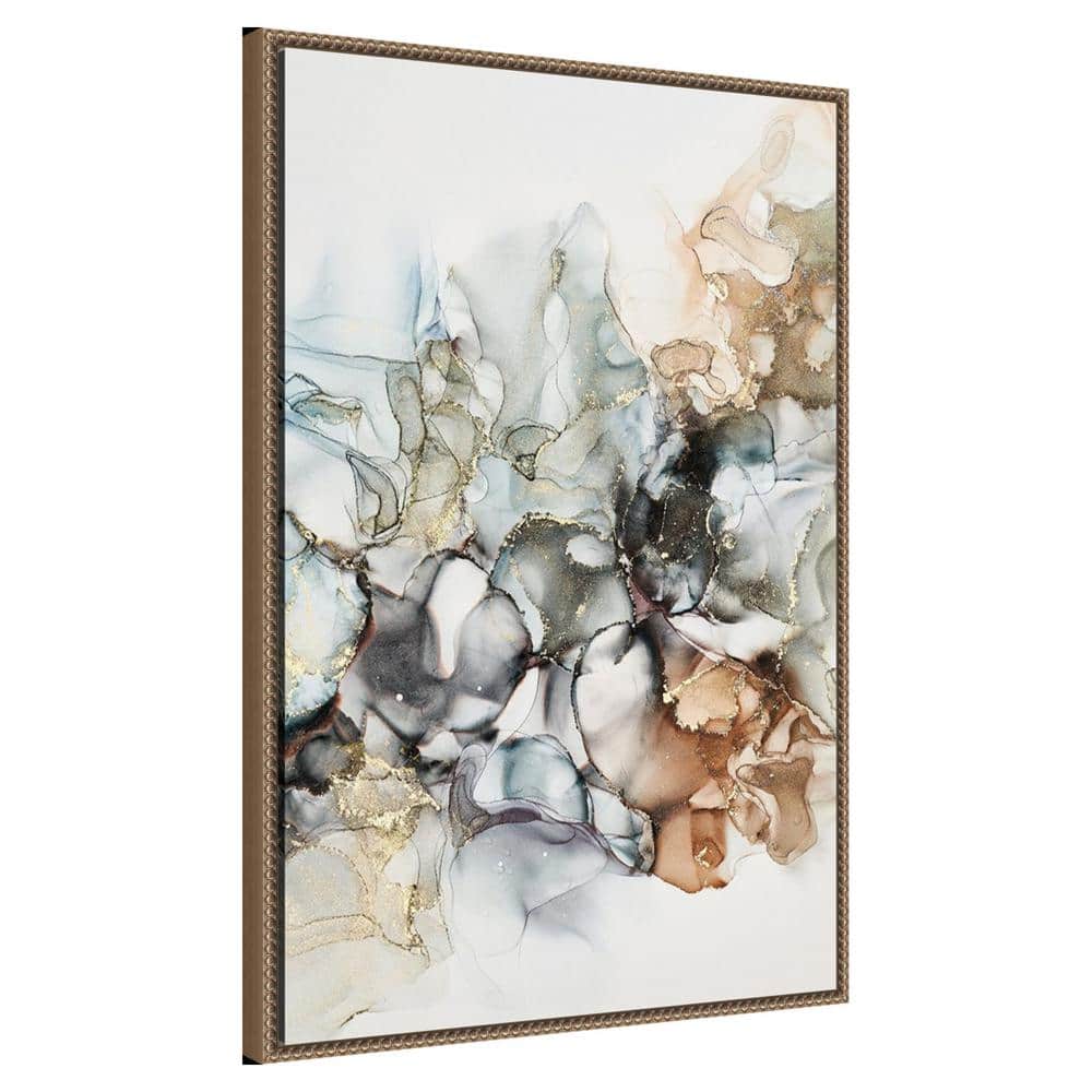 Cosmos I 23" x 33" Bronze Framed Abstract Canvas Wall Art