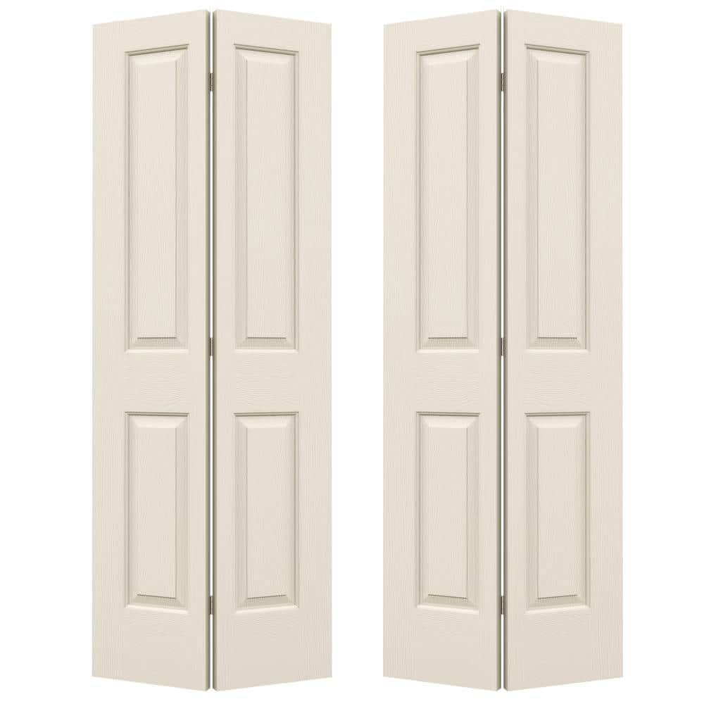 JELD-WEN 72 in. x 80 in. 2 Panel Cambridge Primed Smooth Molded Composite Closet Bi-Fold Double Door -  590333