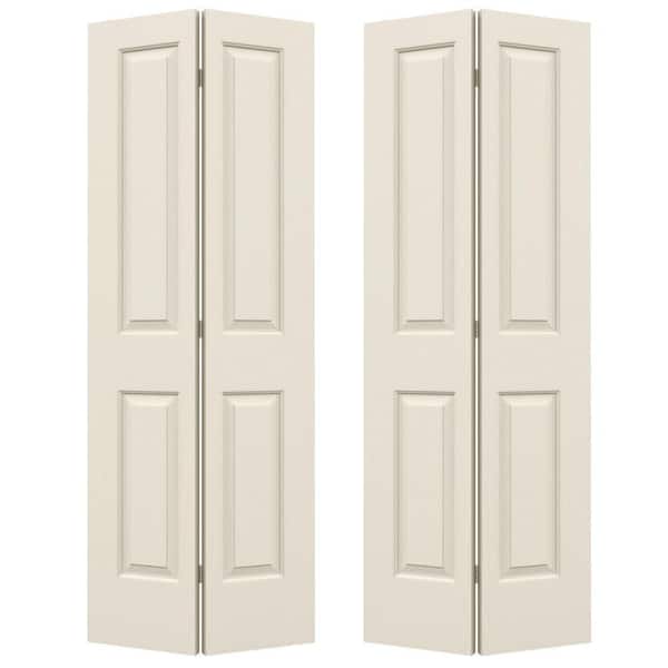 JELD-WEN 72 in. x 80 in. Cambridge Primed Smooth Molded Composite MDF Closet Bi-Fold Double Door
