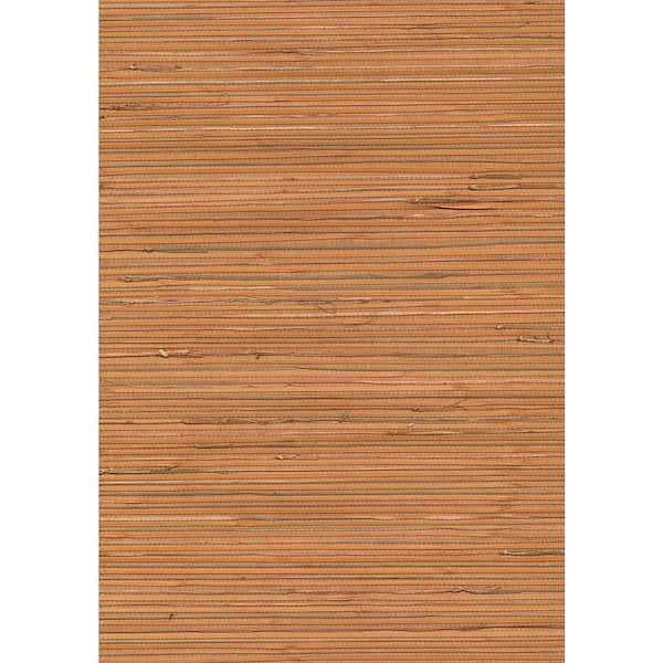 Kenneth James Honoka Peach Grasscloth Peach Wallpaper Sample