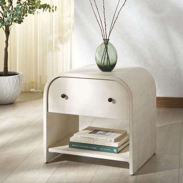 SAFAVIEH Rodney White Washed 2 Drawer Nightstand NST9204A - The Home Depot