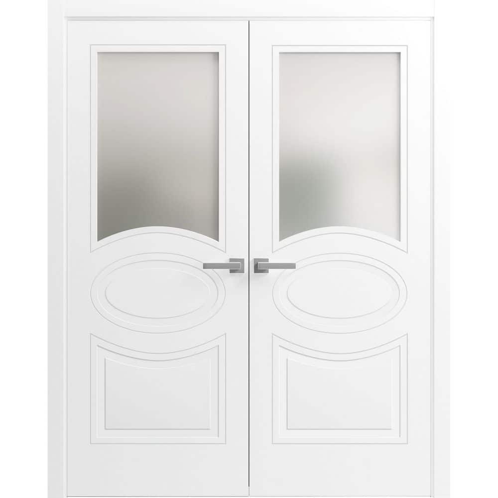 84 in. x 84 in. 2 Panel Painted White Finished Solid MDF Sliding Door with Hardware price history on PriceWatchPro