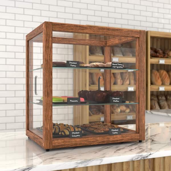 KoolMore 1 20 In. 3-Tier Artisan Dark Wooden Dry Food Dispenser